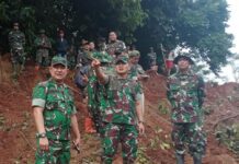 Komandan Korem 062/Tn, Kolonel Inf Dadi Sutandi, S.E., M.M., Tinjau Lokasi Bencana Tanah Longsor