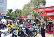 Satlantas Polres Lampung Utara Gelar Sosialisasi Safety Riding di Dealer Honda Kotabumi