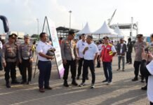 Kapolres Priok Pimpin Pelayanan dan Pengamanan Pelepasan Mudik Gratis Pelindo Group 2026