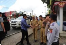 Bupati Lampung Barat Parosil Mabsus Tinjau Pos Pengamanan dan Pelayanan Idulfitri,