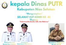Kepala Dinas PUTR Nias Selatan Mengucapkan HUT KEMRI Ke-81 Tahun 2026