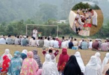 CAMAT BATHIN III ULU PIMPIN SHOLAT ISTISQO’ BERSAMA ULAMA DAN MASYARAKAT, SERTAKAN PEMBAGIAN MASKER
